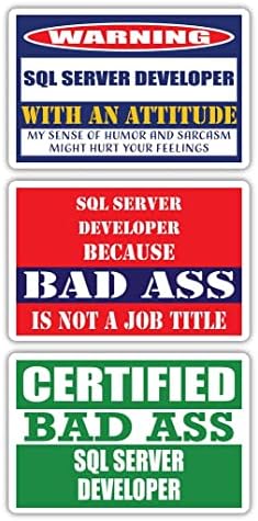 מוסמך ASS ASS SQL Server מפתח עם מדבקות גישה | עיסוק מצחיק רעיון מתנה לקריירה 3M מדבקות מדבקות ויניל